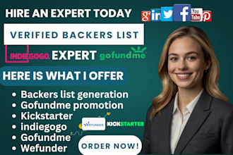 generate verified crowdfunding backers list for your your kickstarter indiegogo