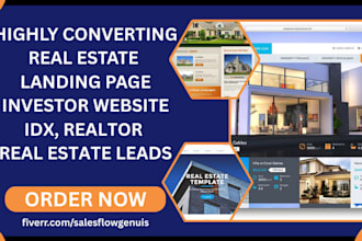 design real estate landing page investor website idx realtor funnel real estate