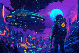 drawing a sci fi character illustration or sci fi character