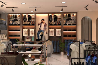 design retail store shop interior exterior shop front 3d modeling and rendering