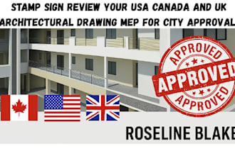 stamp review your USA canada and UK architectural drawing mep for city approval