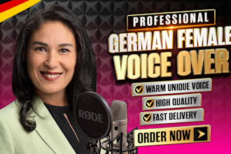 produce your most outstanding female german voice over project in 24h lead time