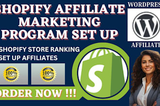 set up wordpress and shopify affiliate campaigns to optimize sales in italy