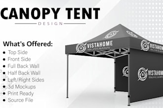 design tent, tent design, table cover and flag
