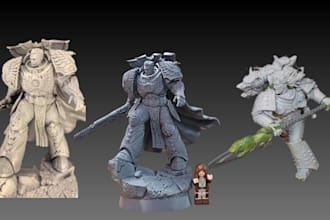 3d print, sculpt, kitbash and paint miniatures, dnd, warhammer 40k miniatures