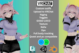 edit, upload custom vrchat avatar, vrc avatar, vr character, furry nsfw pc quest