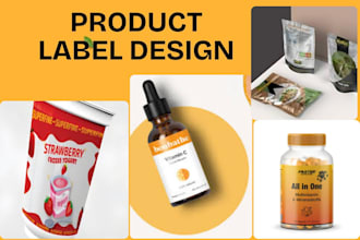 design product label packaging label for skincare supplement, hemp oil and serum