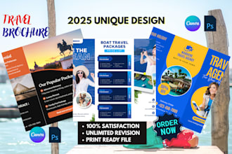 design trifold travel brochures, cruise event flyers