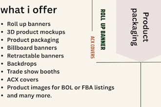 design eye catching banners, packaging, mockups and product images