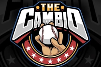 make cartoon logo for sports, esports, baseball team