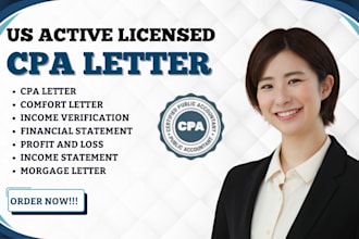 prepare and sign CPA comfort mortgage letter financial statement audit as us CPA