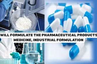 formulate the pharmaceutical products, medicine, industrial formulation