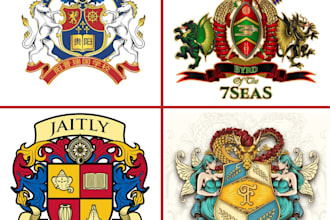 do luxury regal heraldic family crest coat of arms logo graphics design