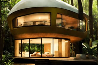 design 3d oval dome interior, cabin,cottage, 3d tiny cabana,tiny home,hut garden