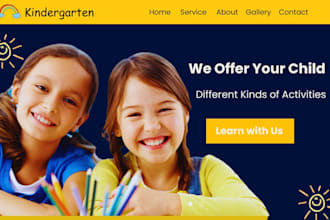 design kindergarten, preschool, daycare, childcare website