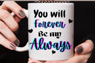 draw custom coffee mug, wine glass, water bottle design