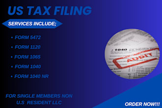 prepare and efile form 1120, 5472, 1065, 1040nr for non us resident