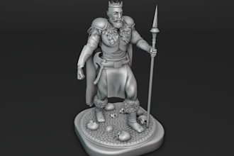 3d printable files, 3d babarian sculpt, 3d fantasy vikings, game character, stl