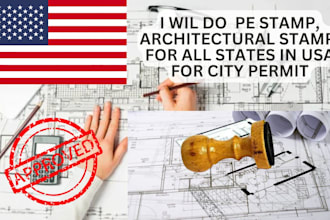 pe stamp, architectural stamp, for all states in USA for city permit