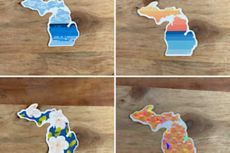 illustrate a pack of stickers