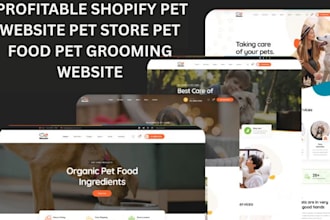 build profitable shopify pet website pet store pet food pet grooming website