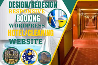 build responsive wordpress booking website for cleaning or hotel services