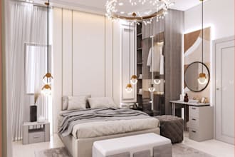 remodel 3d modern interior layout,bathroom sauna,dressing area,bedroom rendering