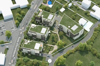 recreate 3d real estate residence, site map,landscape master plan,isometric view