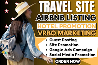 organic travel site promotion airbnb listing solo ads hotel booking website SEO