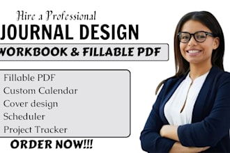 do etsy journal planner workbook design lead magnet ebook design fillable PDF