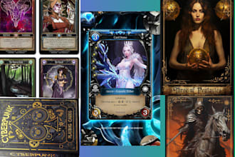 illustrate digital art  unique custom card art for tcgs and oracle decks