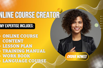 create english online course language course lessonplan workbook training manual