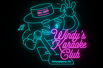 design windy karaoke club logo