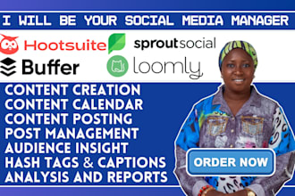 design and schedule post on social media using loomly buffer and hootsuite