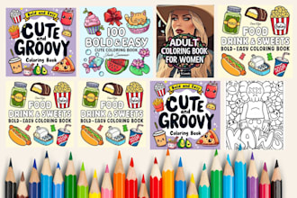 draw cozy, bold and easy coloring book pages for KDP