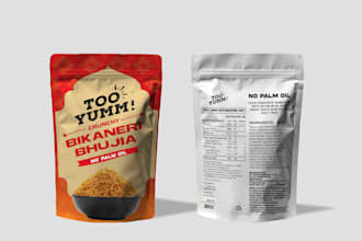 product label design, packaging design and pouch design