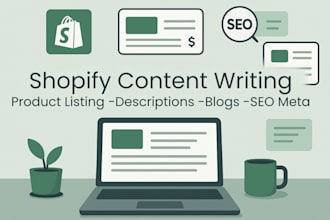 do shopify product listing, SEO descriptions, and blog writing