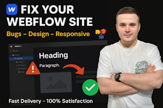 fix webflow bugs, responsive issues, design problems, cms errors, and SEO