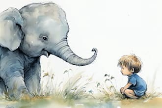 hand paint watercolor style award winning children story books