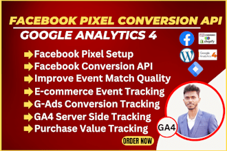 set up facebook pixel conversion api, ga4 server side tracking by gtm