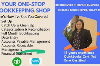 do quickbooks setup, cleanup, full month bookkeeping with ar and ap services