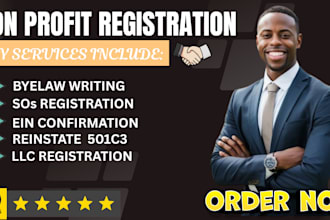 do 501c3 non profit registration, bylaw, coi, reinstate 501c3, form 990