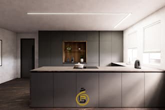 create a modern kitchen 3d render