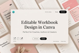 editable canva planner template, ebook design, digital planner, canva workbook