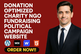 create a donation platform charity ngo fundraising political campaign website