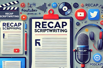 write anime recap script for your video, podcast, or blog