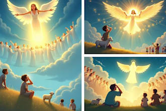 design bible themed kid illustration for christian children story book artwork