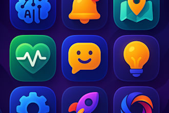 design modern and eyecatching app icons for ios and android