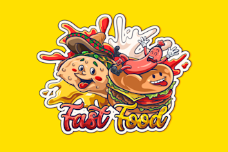 make cute mascot kawaii emoticon logo