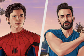 make a cool gta v style cartoon portrait from your photo